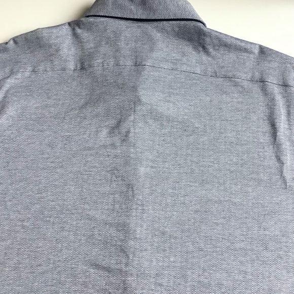 Emanuel Berg gray herringbone jersey cotton shirt Sz 18~46 made in Poland 🇵🇱 - Picture 9 of 10